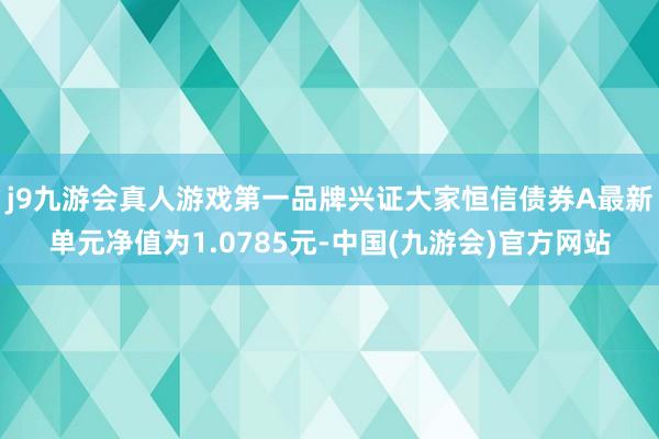 j9九游会真人游戏第一品牌兴证大家恒信债券A最新单元净值为1.0785元-中国(九游会)官方网站