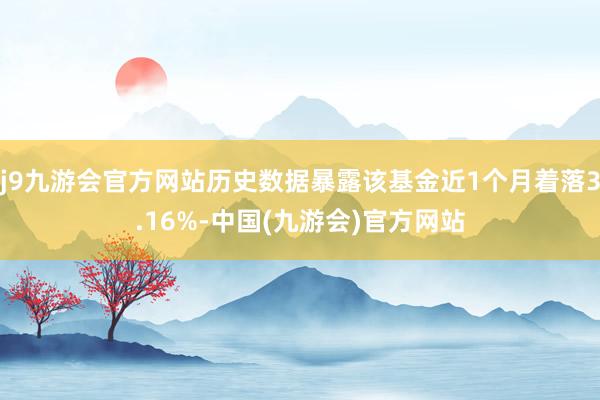 j9九游会官方网站历史数据暴露该基金近1个月着落3.16%-中国(九游会)官方网站