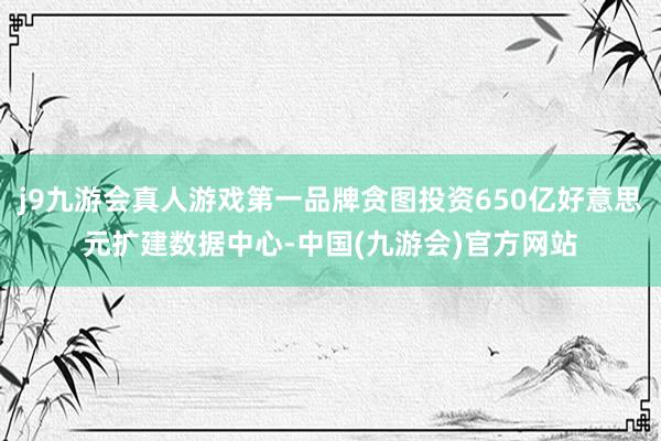 j9九游会真人游戏第一品牌贪图投资650亿好意思元扩建数据中心-中国(九游会)官方网站